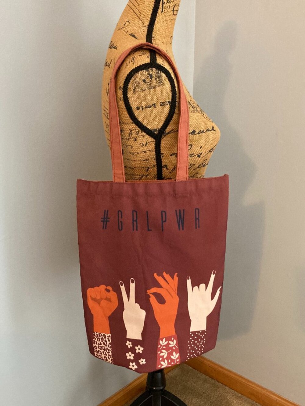 NWT Girl Power Tote Bag - L O V E - American Sign Language - Unique!